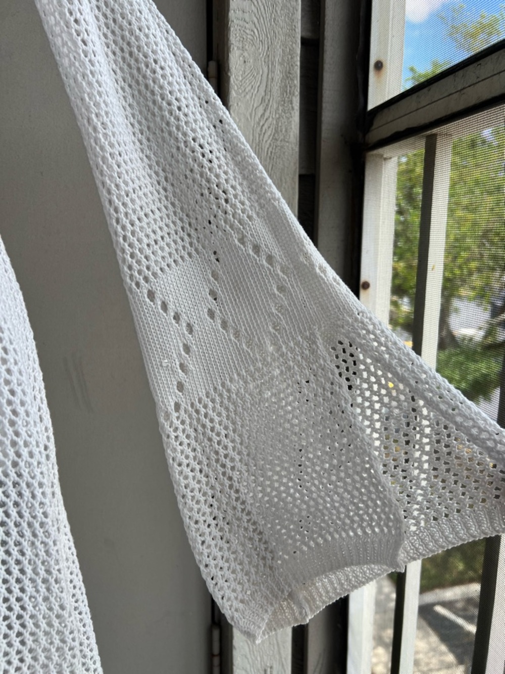 White Knit Beach Coverup Crochet Dress - Picture 5 of 8
